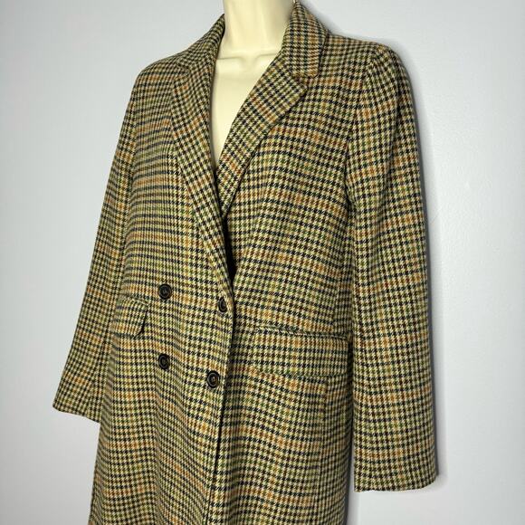 Re Named Plaid Wool Blend Double Breasted Coat Jacket Small - Picture 6 of 12